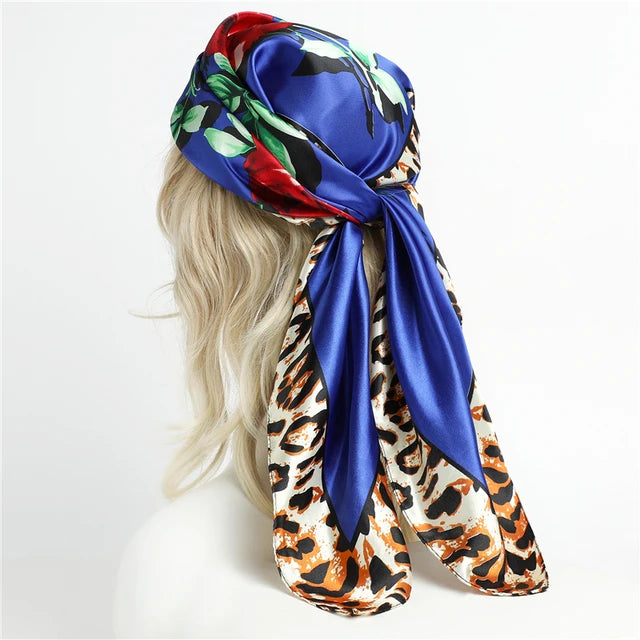 Satin Print Head Wrap Scarf