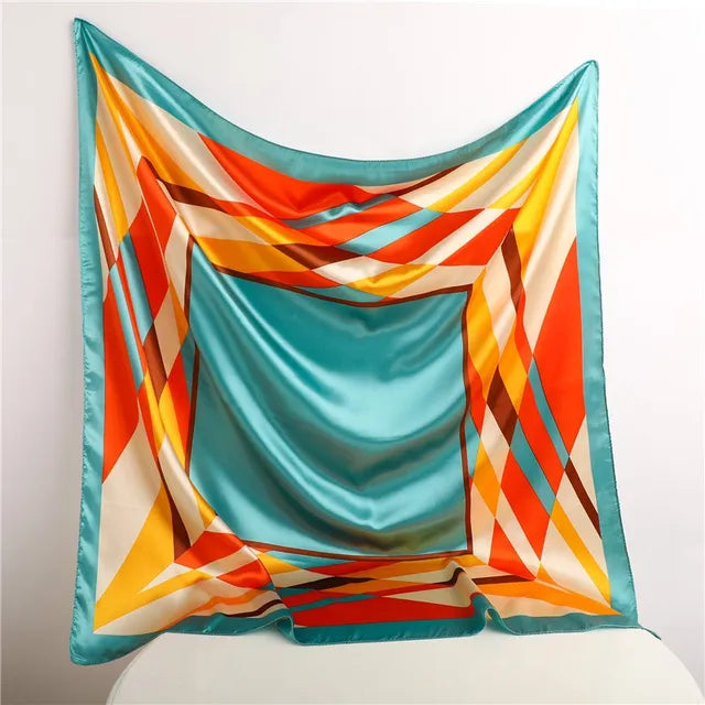 Satin Print Head Wrap Scarf