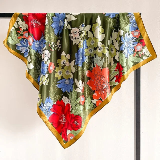 Satin Print Head Wrap Scarf
