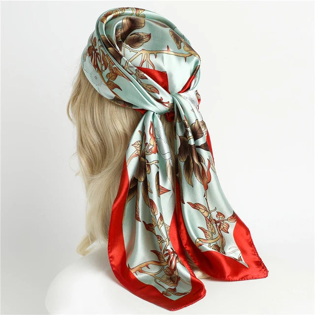 Satin Print Head Wrap Scarf