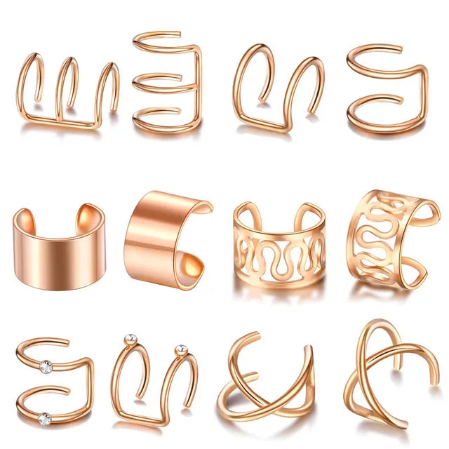 5/12pcs Black and Gold Loc Jewelry sets