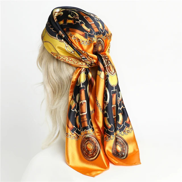 Satin Print Head Wrap Scarf