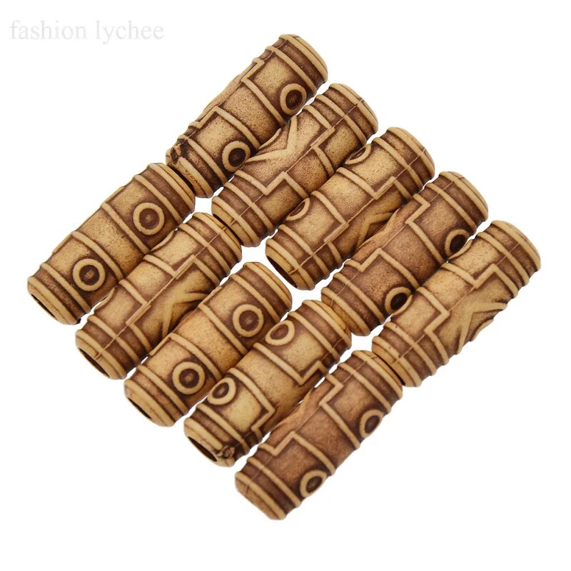 10pcs Wooden Loc Beads 6mm hole