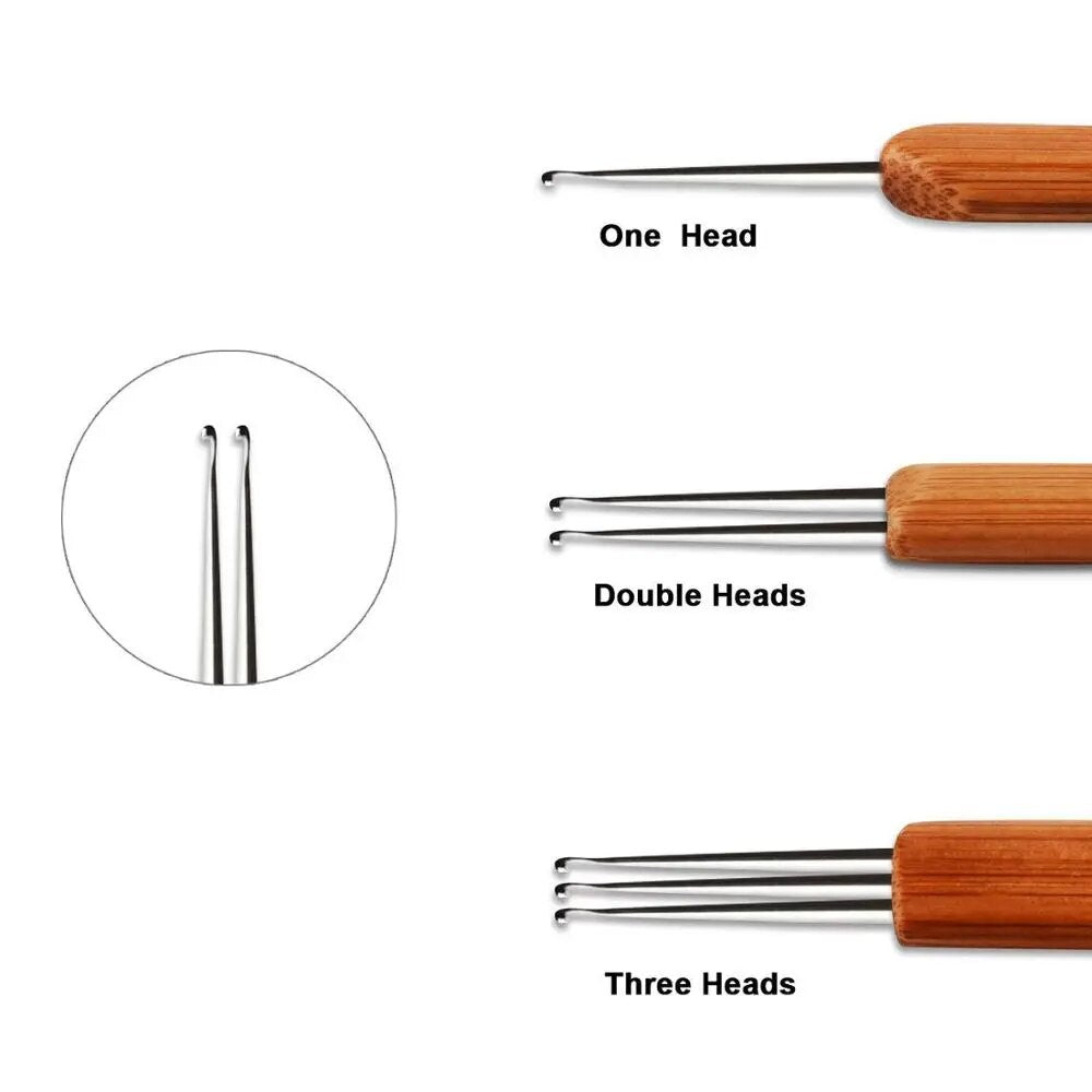 3pcs 0.5Mm/0.75Mm Single Double Triple Crochet Needle For Locs