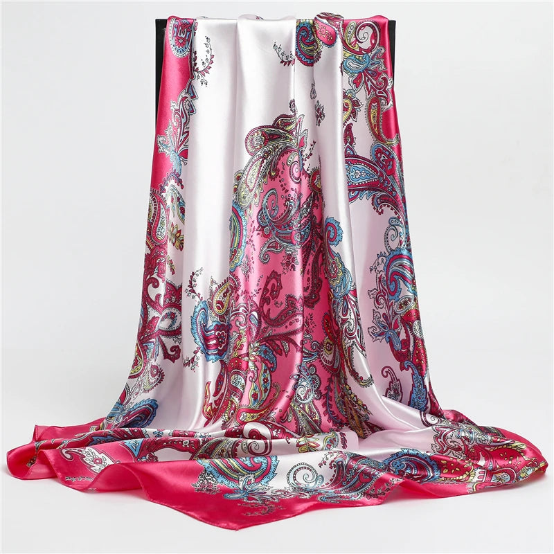 Satin Print Head Wrap Scarf