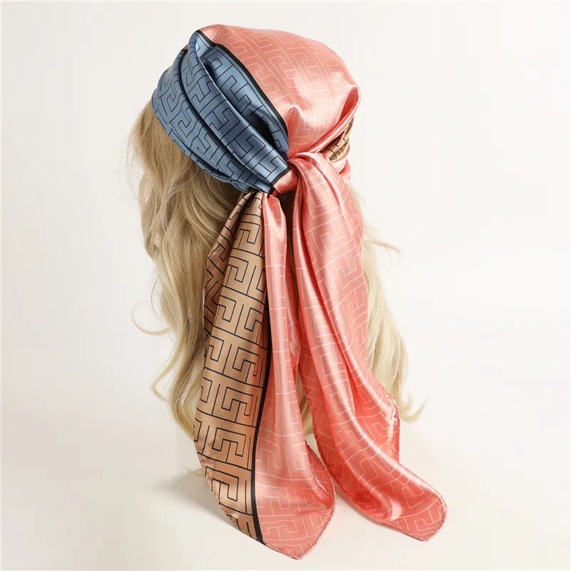 Satin Print Head Wrap Scarf