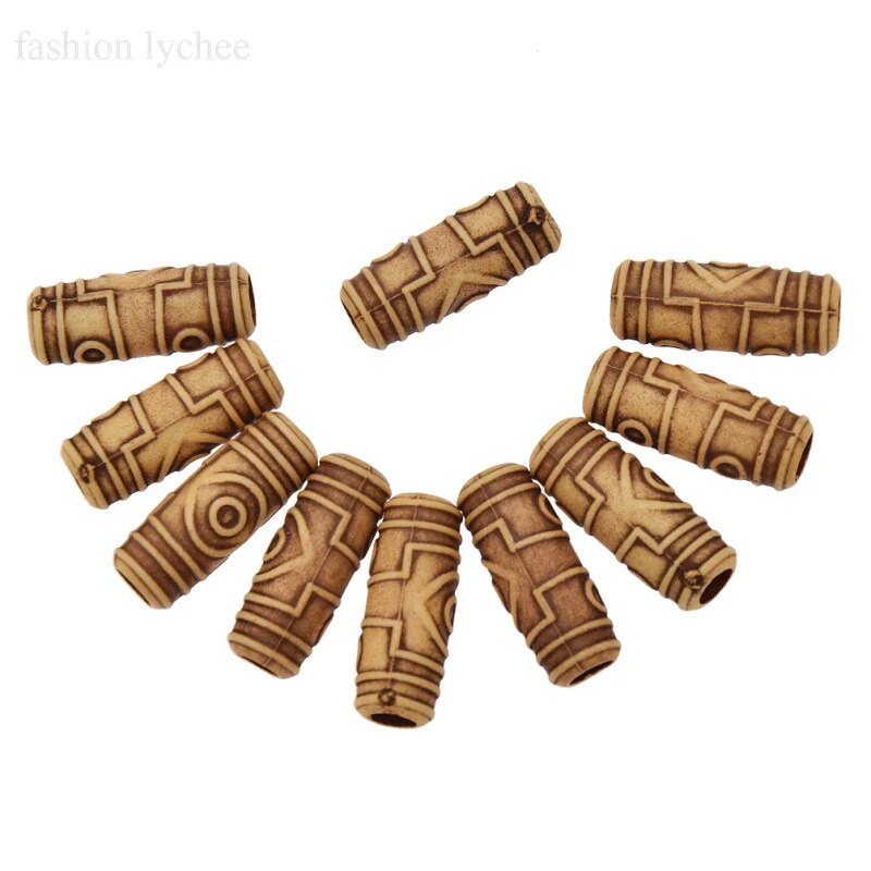10pcs Wooden Loc Beads 6mm hole