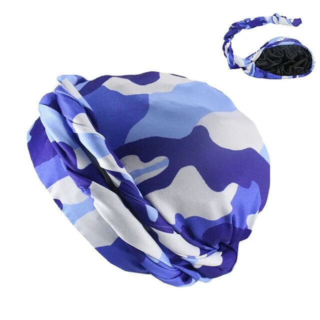 Halo Turban Durag for Men: Print/Satin Lined