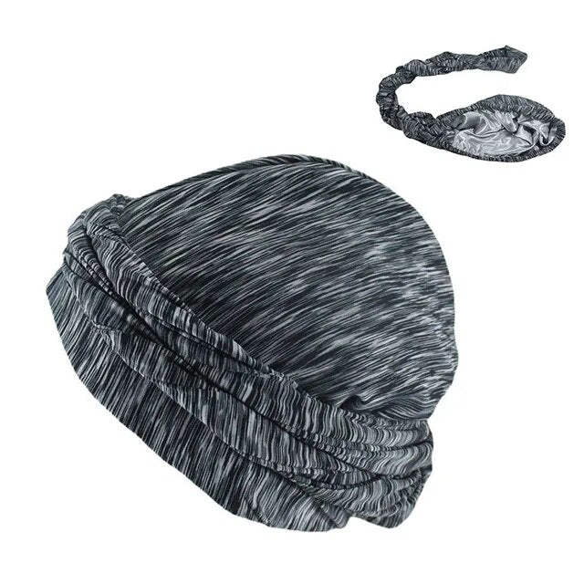 Halo Turban Durag for Men: Print/Satin Lined