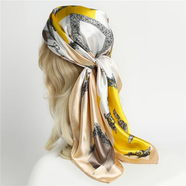 Satin Print Head Wrap Scarf