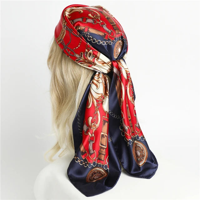 Satin Print Head Wrap Scarf