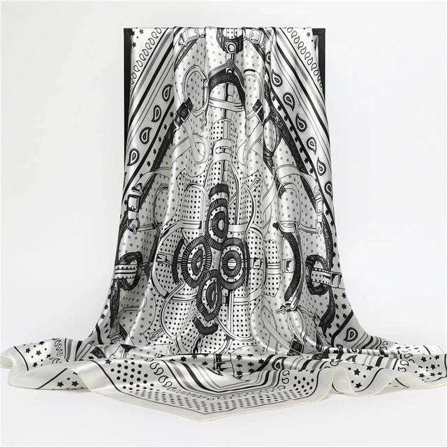 Satin Print Head Wrap Scarf