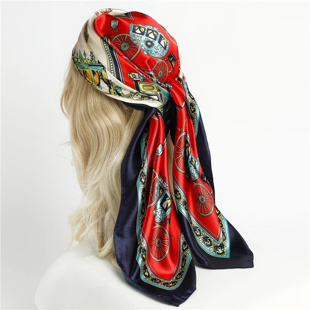 Satin Print Head Wrap Scarf