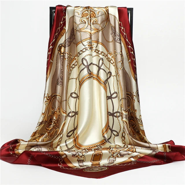 Satin Print Head Wrap Scarf