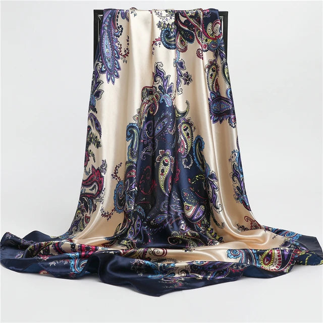 Satin Print Head Wrap Scarf