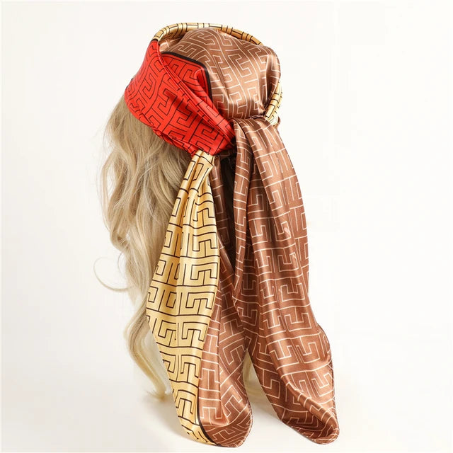 Satin Print Head Wrap Scarf