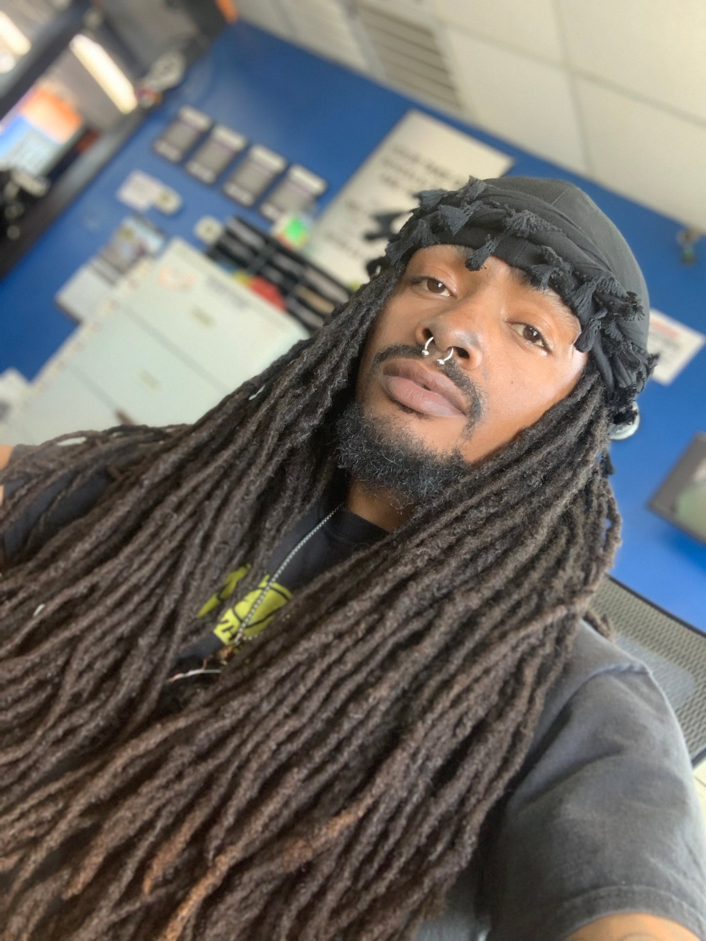 Black Halo Burr Turban Durag for Men: Satin Lined