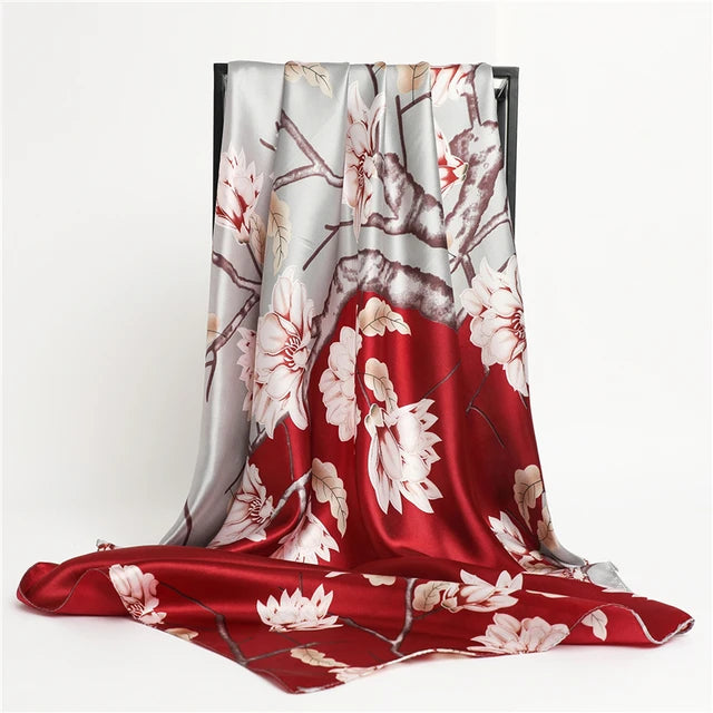 Satin Print Head Wrap Scarf