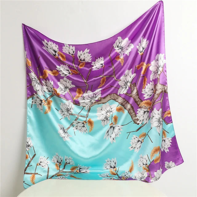 Satin Print Head Wrap Scarf