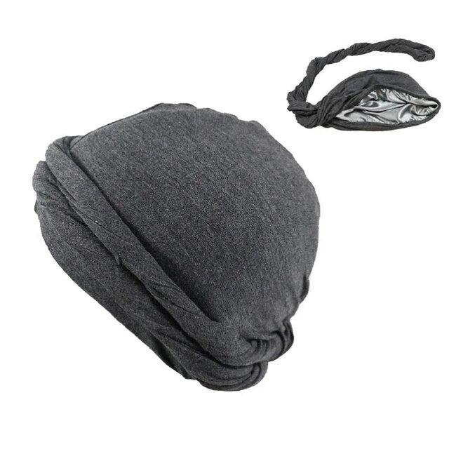 Halo Turban Durag for Men: Satin Lined