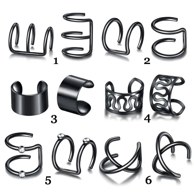 5/12pcs Black and Gold Loc Jewelry sets