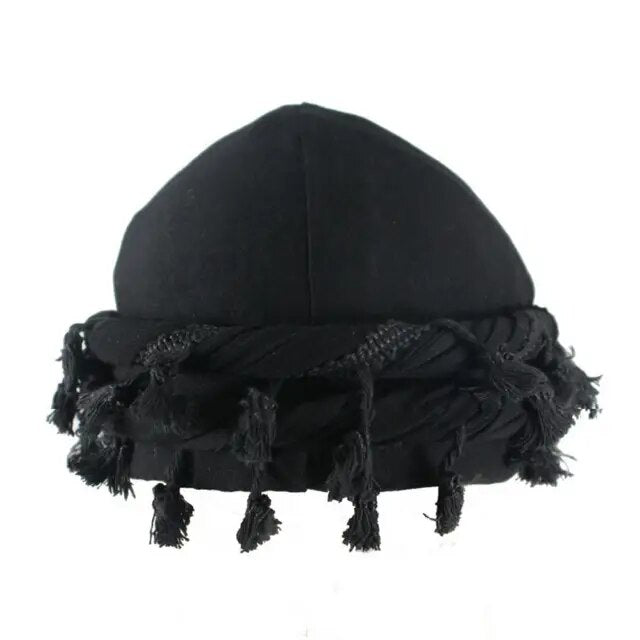 Black Halo Burr Turban Durag for Men: Satin Lined