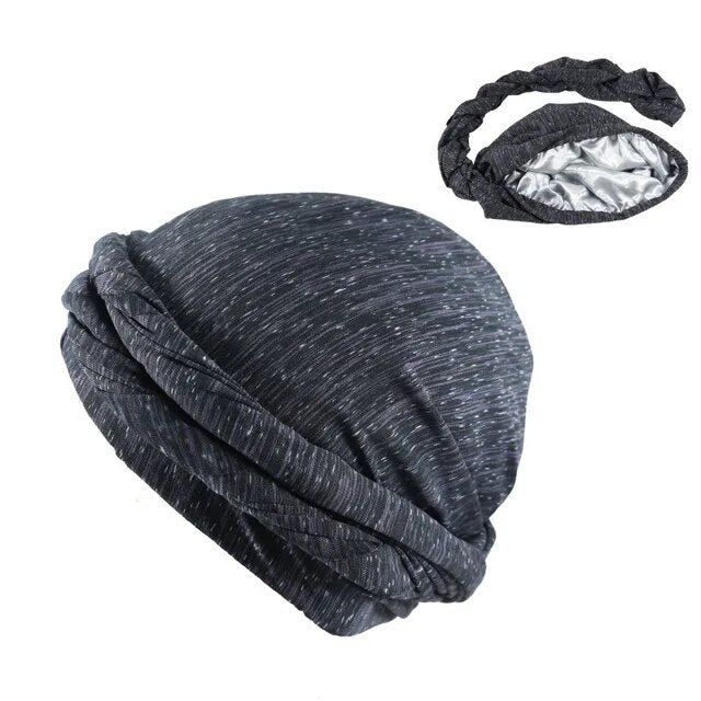 Halo Turban Durag for Men: Print/Satin Lined