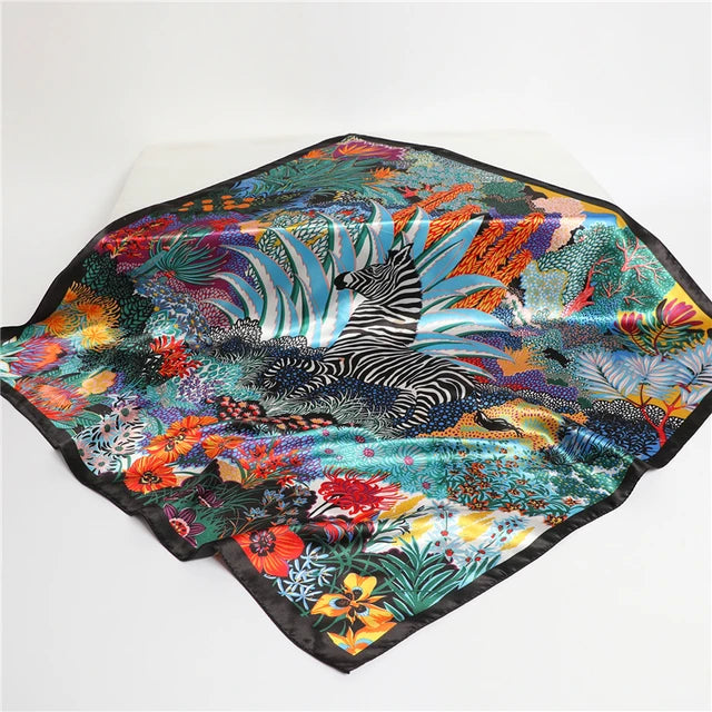 Satin Print Head Wrap Scarf