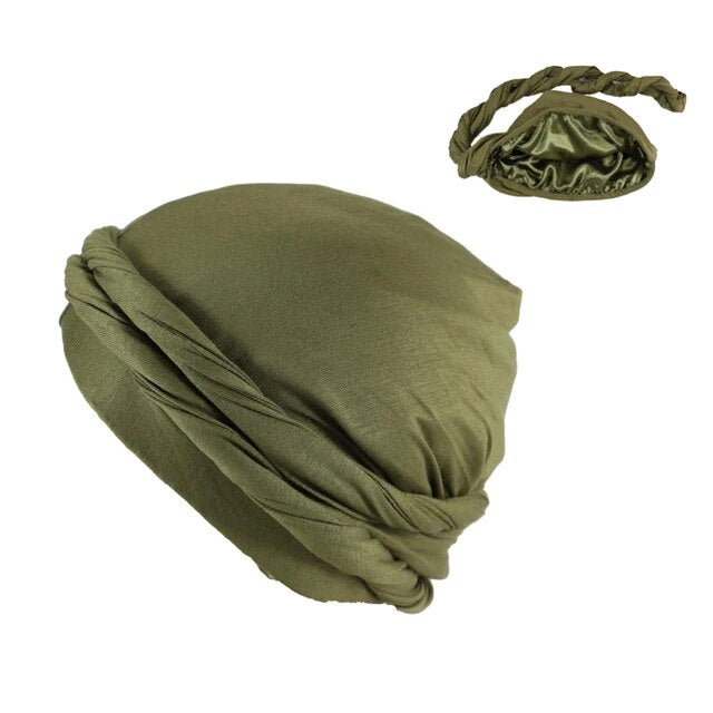 Halo Turban Durag for Men: Satin Lined