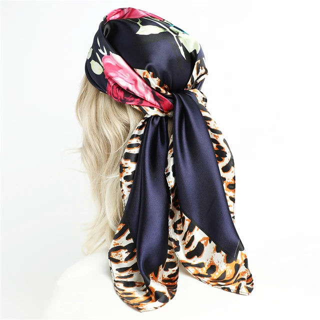 Satin Print Head Wrap Scarf