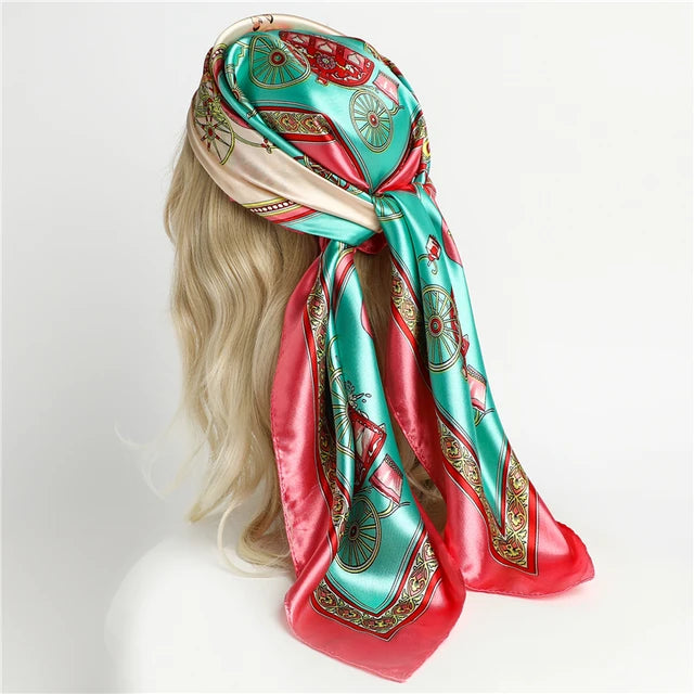 Satin Print Head Wrap Scarf
