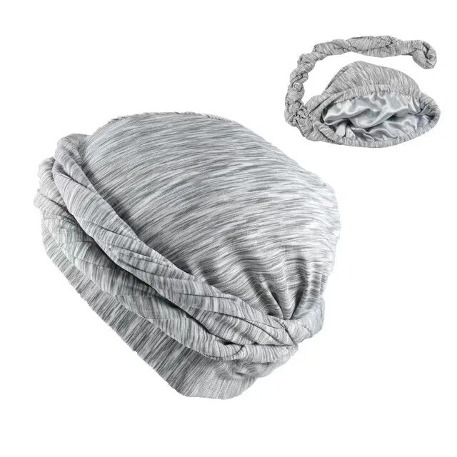 Halo Turban Durag for Men: Print/Satin Lined