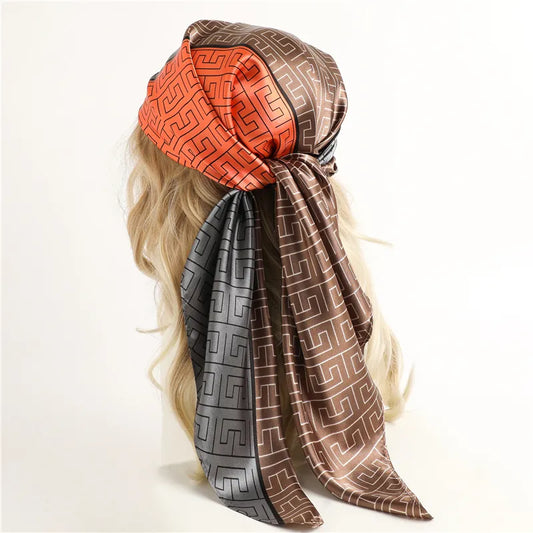 Satin Print Head Wrap Scarf