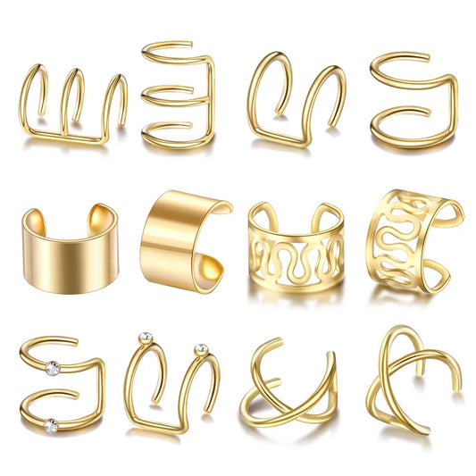 5/12pcs Black and Gold Loc Jewelry sets