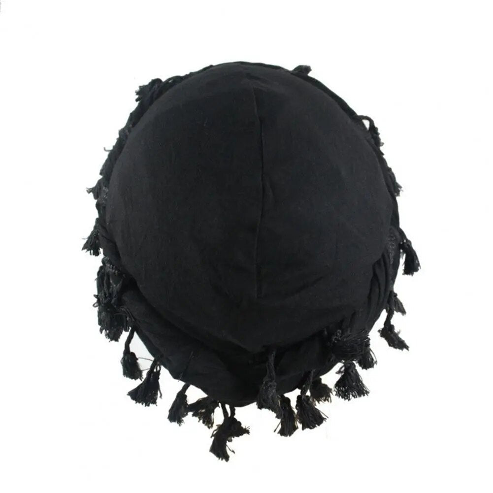 Black Halo Burr Turban Durag for Men: Satin Lined