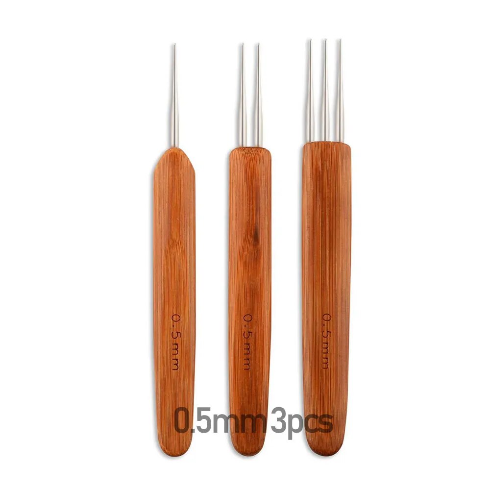 3pcs 0.5Mm/0.75Mm Single Double Triple Crochet Needle For Locs